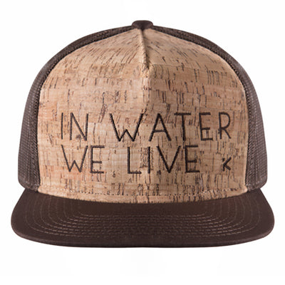 IN WATER WE LIVE Meshback Hat - Brown / Cork