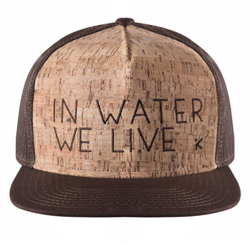 IN WATER WE LIVE Meshback Hat - Brown / Cork