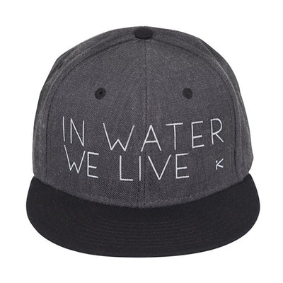 IN WATER WE LIVE Snapback Hat - Shades of Grey